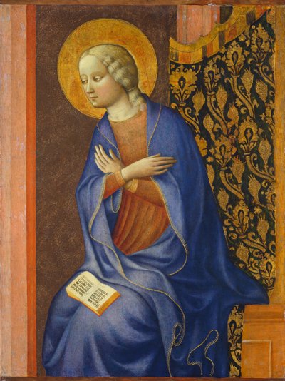 Jomfruen bebuder, ca. 1430 (tempera på panel) af Tommaso Masolino da Panicale