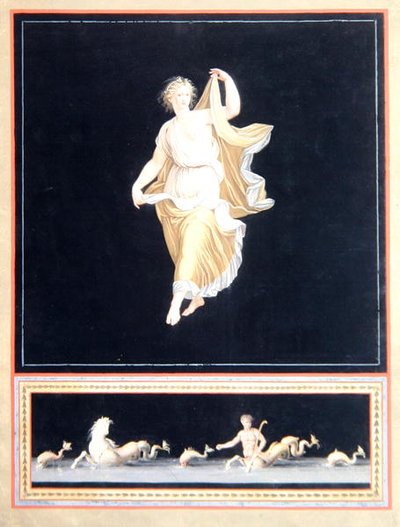 Kopi af et pompeiansk allegorisk maleri, et panoramisk tapetdesign, ca. 1790 af Tommaso Piroli