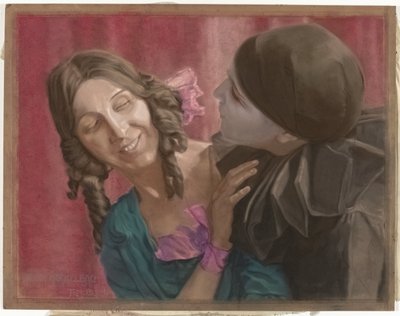 Danserne Lili Green (til venstre) og Margaret Walker (til højre, som pierrot) i en koreografi til musik af La Valse af Chopin af Ton Blom