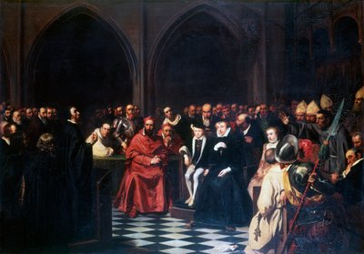 The Colloquy of Poissy i 1561, c1855-1912. af Tony Robert Fleury
