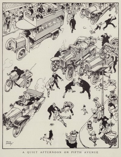 Stille eftermiddag på Fifth Avenue, New York (litho) af Tony Sarg