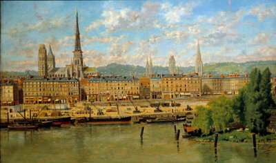 Le port de Rouen Maleri af Torello Ancillotti (1843-1899) 1878 søn. 0,36x0,62 m Rouen, musee des Beaux Arts - Port of Rouen. Maleri af Torello Ancillotti (1843-1899) af Torello Ancillotti