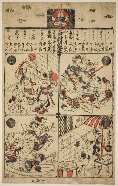 Ichimura-hænder (Ichimura-za Tsuji-rangering) af Torii Kiyomasu II
