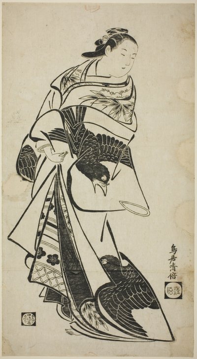 Stående figur af en kvinde af Torii Kiyomasu I