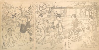 Scene fra Chushingura Vendetta af de 47 loyale forhandlere, ca. 1820. af Torii Kiyomine