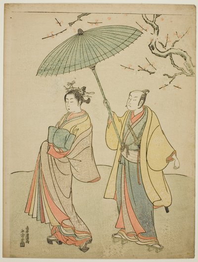 Skuespillerne Ichikawa Komazo I (L) og Nakamura Matsue I (R) af Torii Kiyomitsu I