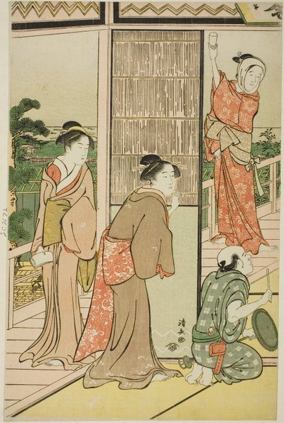 En fest i Shinagawa Pleasure Quarters af Torii Kiyonaga