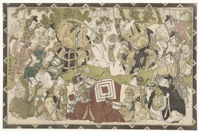 Skuespillere i en shibaraku-forestilling af Torii Kiyonaga