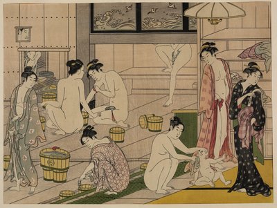 Badehus, ca. 1785 (træbloktryk) af Torii Kiyonaga
