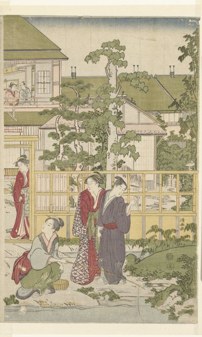 spiller blind mand af Torii Kiyonaga