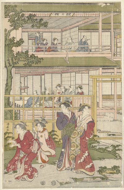 spiller blind mand af Torii Kiyonaga