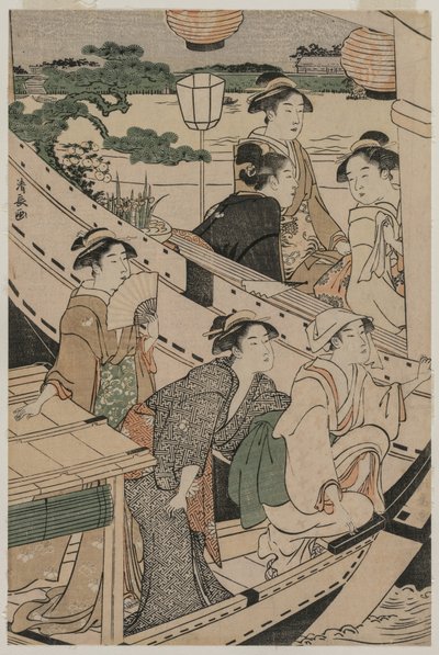 Bådfest på Sumida-floden af Torii Kiyonaga