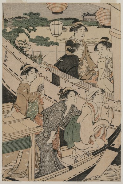 Bådfest på Sumida-floden, 1789. af Torii Kiyonaga