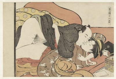 Bordelklient med kurtisane Kurtisane under uddannelse og bordelgæst Shikido juniban (serietitel på objekt) af Torii Kiyonaga
