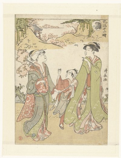 Abens time Elegante repræsentationer af de tolv timer (serietitel) Furyu junitoki (serietitel på objekt) af Torii Kiyonaga