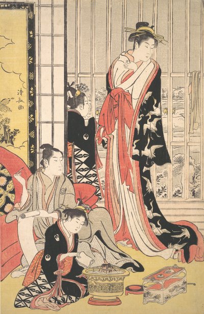 Interiørscene, ca. 1788. af Torii Kiyonaga