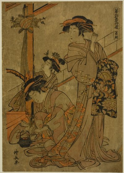 Morning of Iris, fra serien "Five Festivals in the Pleasure Quarters (Hanakuruwa gosechi no asobi)" af Torii Kiyonaga