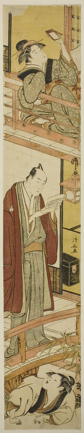 Parodi på akt VII af stykket "Treasury of Loyal Retainers (Chushingura)" af Torii Kiyonaga