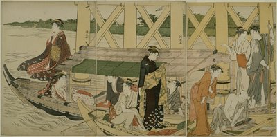 Lystbåde under Azuma Bridge af Torii Kiyonaga