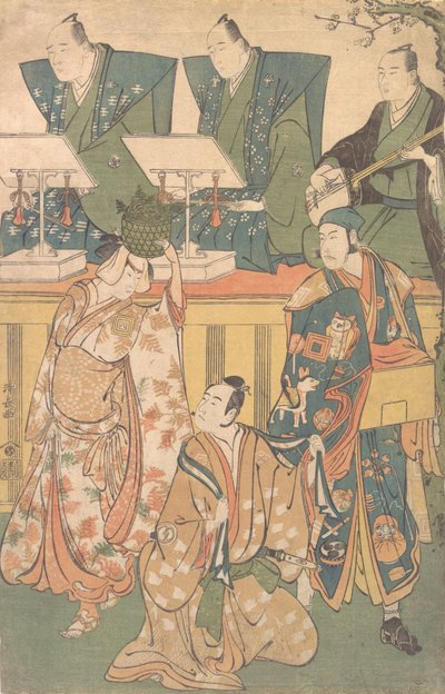 Scene fra et drama, ca. 1788. af Torii Kiyonaga