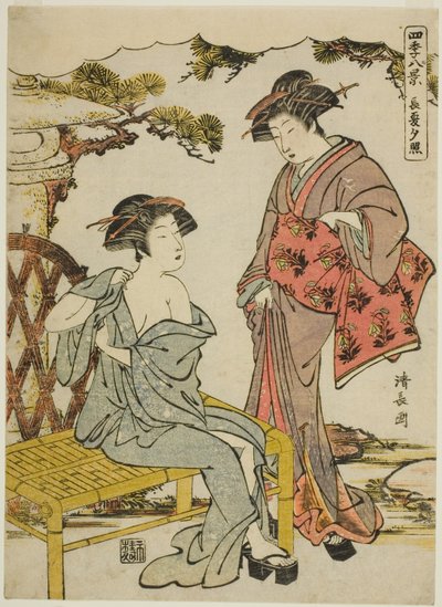 Sunset Glow of Late Summer (Choka no sekisho), fra serien "Eight Scenes of the Four Seasons (Shiki hakkei)" af Torii Kiyonaga