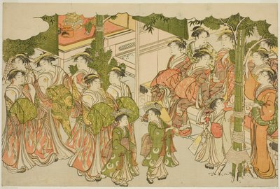 De første beklædningsgenstande i det nye år (Kiso hajime), fra den illustrerede bog "Colors of the Triple Dawn (Saishiki mitsu no asa)" af Torii Kiyonaga