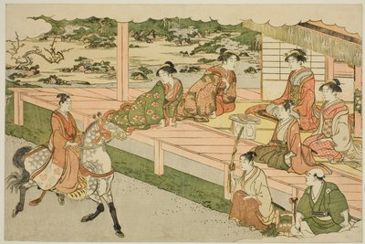 Den første ridetur i det nye år (Uma norizome), fra den illustrerede bog "Colors of the Triple Dawn (Saishiki mitsu no asa)" af Torii Kiyonaga