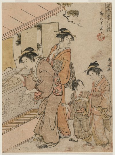 Den fjerde måned (fra serien Fashionable Monthly Visits to Temples in the Four Seasons) af Torii Kiyonaga