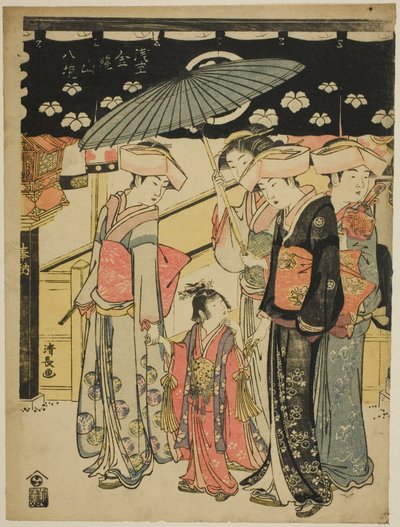The Nakamise Shopping Street, fra serien "Eight Precincts of the Kinryuzan Temple in Asakusa (Asakusa Kinryuzan hakkei)" af Torii Kiyonaga