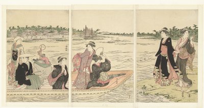 Færge på Sumida floden af Torii Kiyonaga