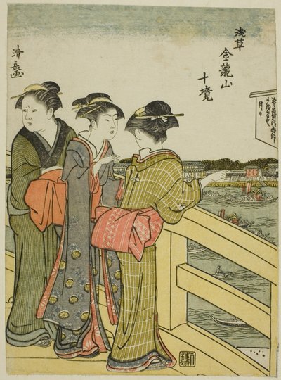 Udsigt fra Azuma Bridge, fra serien "Ten Precincts of Kinryuzan Temple in Asakusa (Asakusa Kinruzan jikkei)" af Torii Kiyonaga