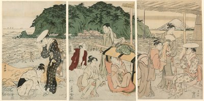 Besøgende til Enoshima af Torii Kiyonaga
