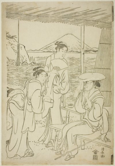 Besøgende til Enoshima af Torii Kiyonaga