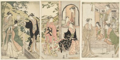 Yoshitsune serenade Joruri hime af Torii Kiyonaga