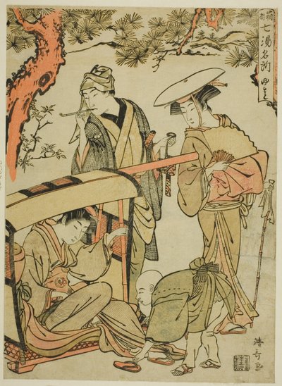 Yumoto, fra serien "Seven Famous Hot Springs of Hakone (Hakone shichito meisho)" af Torii Kiyonaga