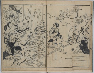 De fantasifulde otte synspunkter i militære kærlighedsforhold (Furyu budo iro-bakkei) af Torii Kiyonobu I