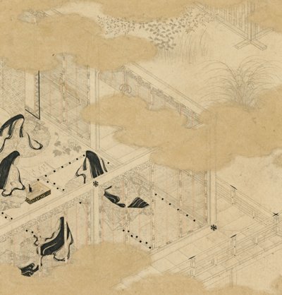 Album med scener fra The Tale of Genji Genji monogatari gajo, begyndelsen af det 17. århundrede. af Tosa Mitsunori