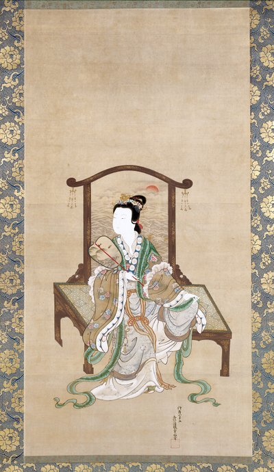 Chinese Beauty, Fra Chinese Beauty, Phoenix And Peacock (blæk og farve på silke) af Tosa Mitsuoki