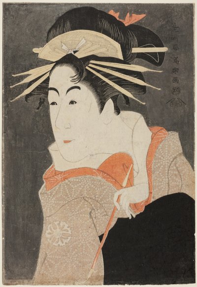 A c og a r Matsumoto Yone Saburo Som ninja te Guise of te Kor Te-san Nogle steder på Keshozaka af Toshusai Sharaku