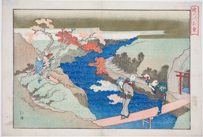 Autumn Maples at Takinogawa River (Takinogawa momiji), fra albummet "The Eternal Waterfall (Tokiwa no taki)" af Totoya Hokkei