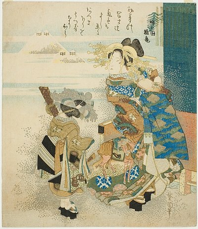 Kurtisane og ledsager af Totoya Hokkei