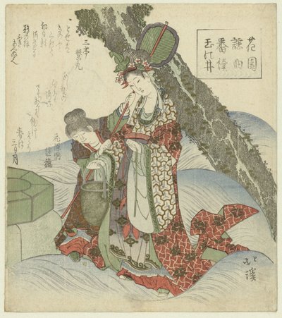 Smykkefontænen Tama no i (titel på objekt) En række Nô-sange for Hanazono Poetry Society (serietitel) Hanazono yôkyoku bantsuzuki (serietitel på objekt) af Totoya Hokkei