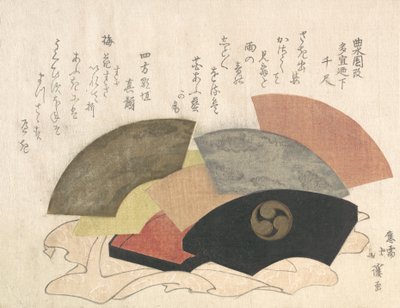 Fan-Box med vifter, 1800-tallet. af Totoya Hokkei