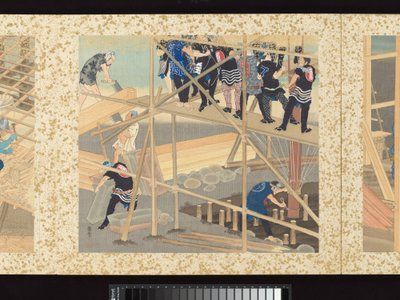 Kunsthåndværkere, skønheder og årlige begivenheder af Toyohara Kunichika