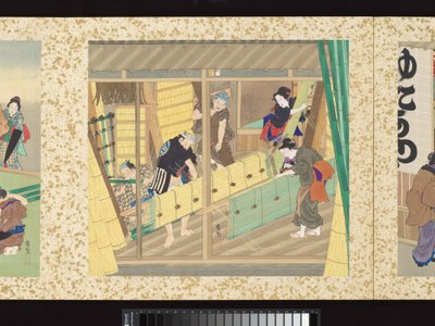 Kunsthåndværkere, skønheder og årlige begivenheder af Toyohara Kunichika