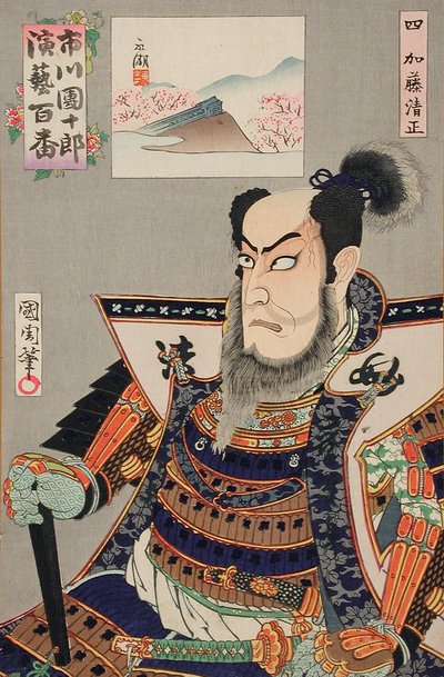 Katō Kiyomasa af Toyohara Kunichika