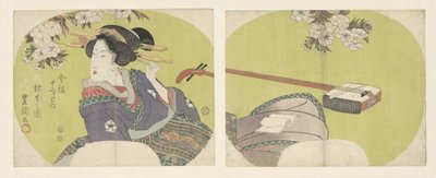 Courtesane og shamisen The Modern Twelve Months (serietitel) Imayo junikagetsu (serietitel på objekt) af Toyokuni (II) , Utagawa