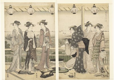 Sommerscene Natsu kei (titel på objekt) De fire årstider i syd (serietitel) Minami shiki (serietitel på objekt) af Toyokuni (II) , Utagawa