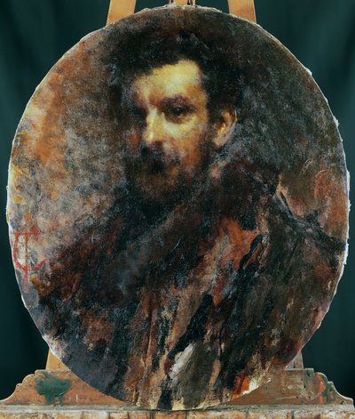 Portræt af Cletto Arrighi, pseudonym af Carlo Righetti (Milano af Tranquillo Cremona