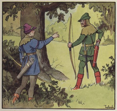 Robin Hood og hans glade mænd (farve litho) af Trelleek Trelleek